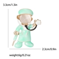 Broche de médico en uniforme verde menta con piedra ojo de gato y estetoscopio - Verde