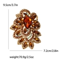 Spilla vintage in oro con cristalli ambra a goccia e marquise, altezza 9,5 cm - Marrone