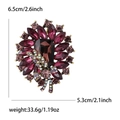 Eleganter Broschen-Anstecker aus violettem Kristallglas, Maße 6.5cm x 5.3cm für Damen - Lila