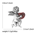 Vista detallada del broche de ángel con dimensiones de 3,9 cm de alto y 3,1 cm de ancho - Plateado
