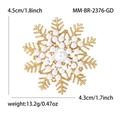 Elegante broche de copo de nieve dorado con perlas blancas y diamantes, 4,5cm x 4,3cm - Dorado