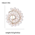 Spilla a spirale elegante con perle rosa e strass su base dorata lucida - Oro