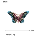 Eleganter Schmetterling Brosche mit bunten Strasssteinen, 4,6 cm breit und 2,6 cm hoch - Rosa