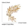 Elegant wheat ear bow brooch with champagne crystals showing 5.8cm height dimensions - Bowknot Wheat Ear Shape (KC Gold-Champagne 1976-CH) / Champagne