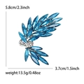 Bow wheat brooch in silver finish with blue marquise crystals 5.8cm x 3.7cm - Bowknot Wheat Ear Shape (White K-Blue 1976-BL) / Blue