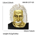 Spilla retrò in smalto di Albert Einstein in lega di zinco con capelli bianchi e oro - Oro