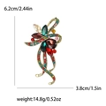 Elegante spilla a nastro dorato con cristalli multicolore e altezza di 6,2 cm - Multicolore (MM-BR-2355)