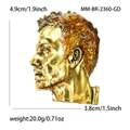 Spilla vintage in lega dorata con busto maschile in rilievo e altezza di 4,9cm - Ritratto Dorato (MM-BR-2360金色)