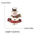 Broche de muñeco de nieve navideño con esmalte y pancarta 'LET IT SNOW' para regalos - Blanco (MM-BR-2351)
