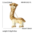 Cute golden alpaca brooch with white enamel finish and cartoon animal badge design - Yellow