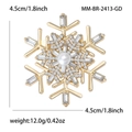 Elegant snowflake brooch with pearls and crystals in gold finish for women's scarves - KC Gold White