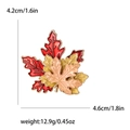 Squisita spilla a foglia d'acero rossa, gialla e rosa per abiti autunnali - Rosso (MM-BR-2415-RD)