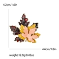 Spilla foglia di acero tricolore rosso, giallo e rosa, dimensioni 4,2x4,6 cm - Rosso Scuro (MM-BR-2415-RD/2)