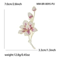 Dettaglio delle dimensioni e del peso della spilla a fiore con zirconi micro-pavé - Viola (MM-BR-8095-PU)