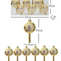 6er Set goldene Lutscher Weihnachtsbaumschmuck mit weißem Wirbelmuster, 10x5cm - Gold
