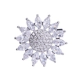 Spilla a girasole scintillante con pietre taglio marquise e finitura argento - Argento