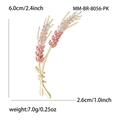 Elegante korenaren broche met roze en witte zirkonia kristallen in gouden afwerking - Roze (MM-BR-8056-PK)
