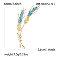 Elegante gouden tarwe broche met blauwe en gele zirkonia-stenen voor dameskleding - Blauw En Geel Gradiënt (MM-BR-8056-BL1)