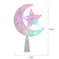 Puntale albero LED stella e luna con sfumatura rosa e viola, altezza 20,5 cm - Luce Multicolore (Lampeggiante)