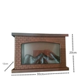 Close-up of decorative fireplace lamp with artificial wood fire, size 30x20x12cm - Red Brick (M--001)