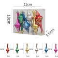 Christmas teardrop ornament set in six assorted colors with gold glitter patterns - Multicolor Cone Gourd Pendant (bs00354)