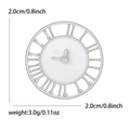 Minimalist silver clock brooch with roman numerals measuring 2cm and weighing 3g - Silver 8055-SL / Silver