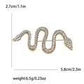 Spilla a serpente dorata con strass per abiti, misura 5,8 cm x 2,7 cm, peso 6,5 g - Oro