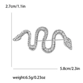 Spilla vintage a forma di serpente argento con strass e specifiche di dimensione - Argento