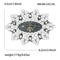 Vintage bee brooch with pearls and grey enamel inlay for women's fashion coats - Blue (MM-BR-2452-BL)