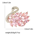 Elegante broche de cisne con cristales rosas y dimensiones de 4.5x3.9 centímetros - Rosa 8063-PK