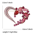 Eleganter Herzanhänger mit roten und rosa Zirkon-Kristallen in Gold für Damenanzüge - Rosa