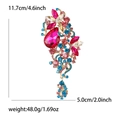 Elegant palace style alloy floral brooch with colorful rhinestones and teardrop tassels - Multicolor (2419-MX)