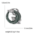 Modische Strass Krokodil Brosche aus Vintage Metall für Herrenanzüge und Mäntel - Grün