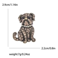 Vintage Bulldogge Brosche mit Champagner-Strasssteinen und Retro-Gold-Finish - Gold