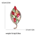 Tabella taglie dettagliata per spilla a foglia con altezza 6,5 cm e larghezza 3,1 cm - Colorato