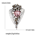 Spilla vintage a triangolo in lega d'argento con cristallo rosa e strass per abiti - Rosa (Base Argento)