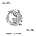 Silberne Krokodil-Brosche mit Strasssteinen, 5,3 cm Höhe und 5,1 cm Breite - Silber