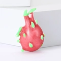 Broche fruit du dragon mignonne pour veste de femme, fabriquée en résine brillante - Style Pitaya (XH-1376)