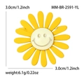 Cute yellow sunflower brooch with white smiley face center, size 3cm diameter - Yellow (2591-YL)