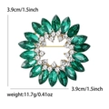 Elegant emerald green sunflower brooch pin with gold finish for women's cardigans - Rose Gold Green