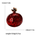 Granatapfel-Brosche in Rot mit Goldfinish, 3,2 cm Höhe und 2,8 cm Breite, Damen - Rot (MM-BR-2602)