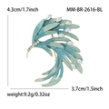 Vogel-Brosche aus Emaille in Blau mit Glitzer-Finish und Marquise-Strasssteinen - Blau (蓝色2616-BL)