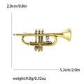 Vintage goldene Flötenbrosche mit Strassstein, 5,2 cm x 2,0 cm für Anzüge und Mäntel - Gold (2651-GD)