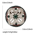 Vintage palace style alloy flower brooch with colorful rhinestones 5cm diameter - Golden Multicolor (2156-MX/A)