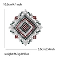Detailed size parameters of 10.5cm rhinestone brooch with dimensions and weight - Rhombus Tassel Style (MM-BR-2159) / Colorful Silver