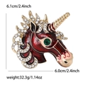 Specifiche dettagliate delle dimensioni per la spilla unicorno in smalto e cristalli - Rosso (2601-RD) / Rosso