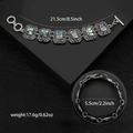 Vintage-Armband im Boho-Stil mit schillernden Abalone-Muscheln und antikem Silberdekor - Silber