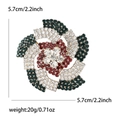 Elegant floral vortex brooch with colorful rhinestones in golden metal finish, 5.7cm size - Gold Multicolor
