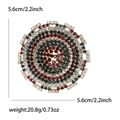 Luxe ronde legering broche met kleurrijke strassteentjes voor damespakken en jassen - Veelkleurig Goud (MM-BR-2158)