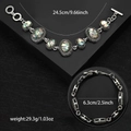 Retro-Armband aus Seeohrenschale in Silberoptik mit Knebelverschluss und ovalen Gliedern - Silber